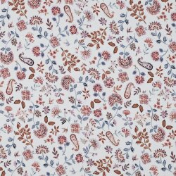 Baumwolljersey Digital Paisley Blumen - weiss/helllila
