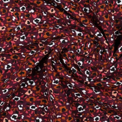 Ganzjahressweat Soft kleine Blumen - aubergine