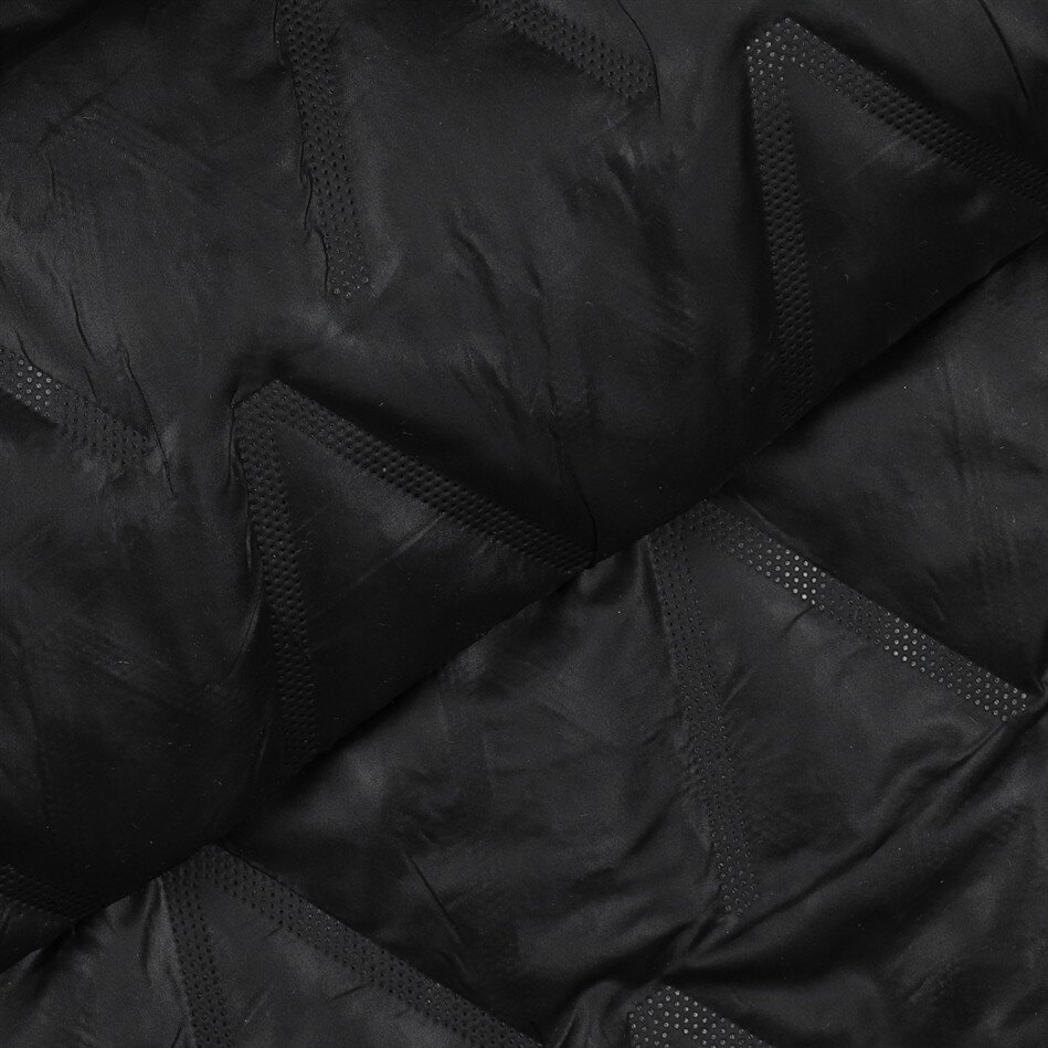 Steppstoff wattiert Uni V-Optik - schwarz