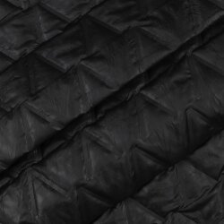 Steppstoff wattiert Uni V-Optik - schwarz