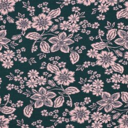 Ganzjahressweat Soft Blumen - smaragd
