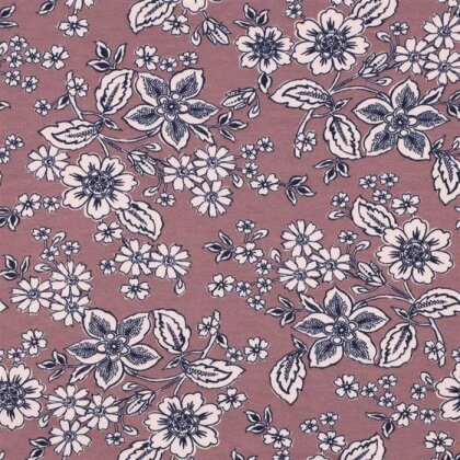 Ganzjahressweat Soft Blumen - altperlrosa