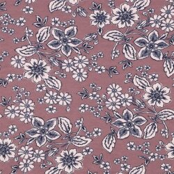 Ganzjahressweat Soft Blumen - altperlrosa