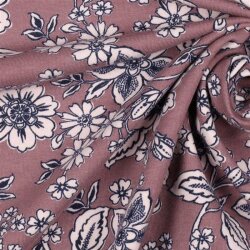 Ganzjahressweat Soft Blumen - altperlrosa