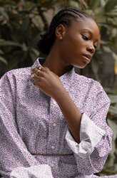 Viskose Popeline Digital Mini Blumen - helllila