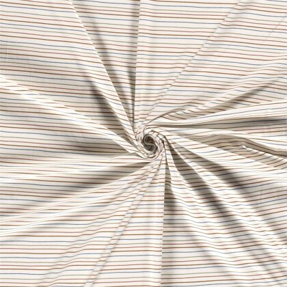 Baumwolljersey bunte Streifen- creme