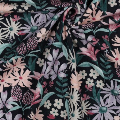 Baumwolljersey Digital Blumen