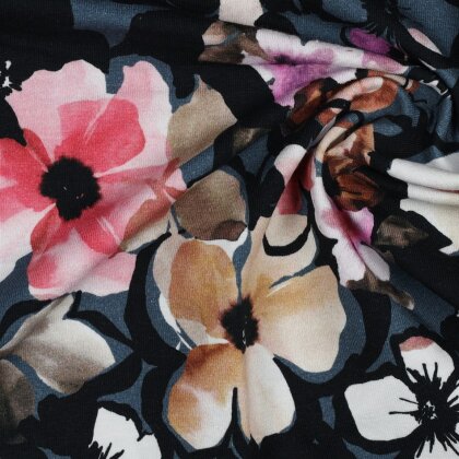 Baumwolljersey Digital Blumen