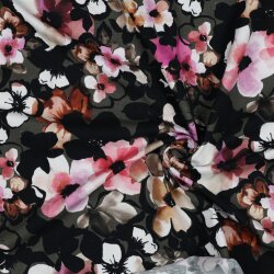 Baumwolljersey Digital Blumen