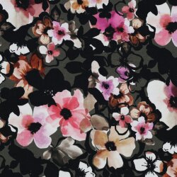 Baumwolljersey Digital Blumen