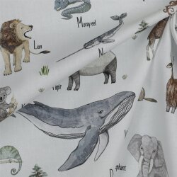 Baumwollpopeline Digital Tiere