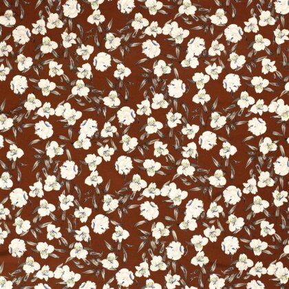 1 Meter - Crêpe Blumen rostrot