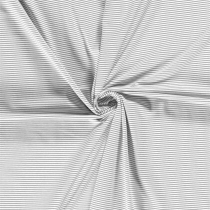 Baumwolljersey Mini Streifen 3mm *Bibi* - hellgrau