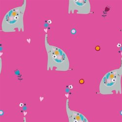 Baumwollpopeline Elephant - pink