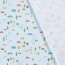 Baumwollpopeline bunte Fahrzeuge - hellblau