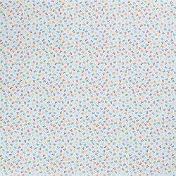Baumwollpopeline bunte Buchstaben - hellblau