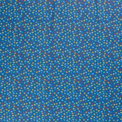 Baumwollpopeline bunte Buchstaben - royalblau