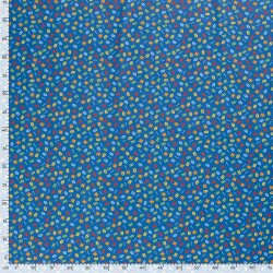 Baumwollpopeline bunte Buchstaben - royalblau