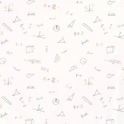 Baumwollpopeline Geometrie - weiss