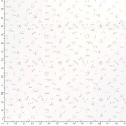 Baumwollpopeline Geometrie - weiss