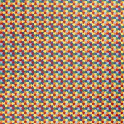 Baumwollpopeline buntes Puzzle - rot