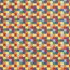 Baumwollpopeline buntes Puzzle - rot