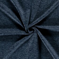 Strickfleece *Marie* Uni - meliert deep ocean