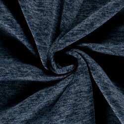 Strickfleece *Marie* Uni - meliert deep ocean