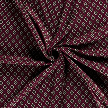 Jacquard Gestrickt Rauten - dunkelrot