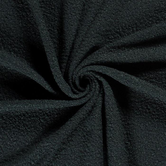 Bouclé Mantelstoff Uni *Marie* - dunkelgrün