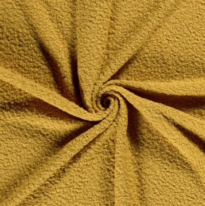 Bouclé Mantelstoff Uni *Marie* - senf