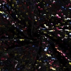 Stretch_Samt Neon Einhorn - schwarz