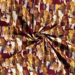 Viskose Quattro Stretch Farbstriche - weinrot
