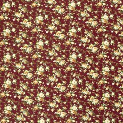 Viskose Quattro Stretch Blumenbouquet - weinrot