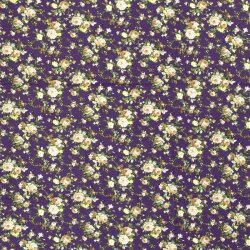 Viskose Quattro Stretch Blumenbouquet - lila