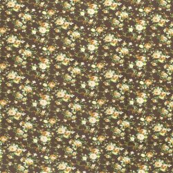 Viskose Quattro Stretch Blumenbouquet - braun