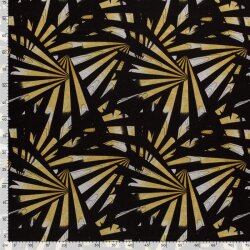 Polyester Viskose Discharge-Druck Fächer - senf