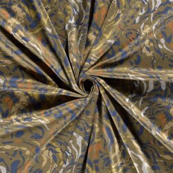 Polyester Viskose Discharge-Druck Farbkleckse - oliv