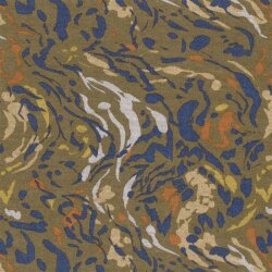 Polyester Viskose Discharge-Druck Farbkleckse - oliv