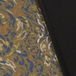 Polyester Viskose Discharge-Druck Farbkleckse - oliv