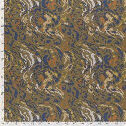 Polyester Viskose Discharge-Druck Farbkleckse - oliv