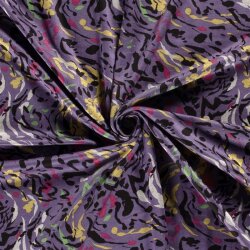 Polyester Viskose Discharge-Druck Farbkleckse - dunkellila