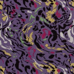 Polyester Viskose Discharge-Druck Farbkleckse - dunkellila