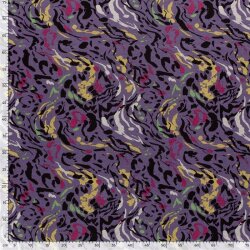 Polyester Viskose Discharge-Druck Farbkleckse - dunkellila
