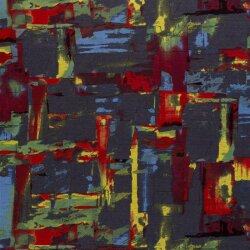 Polyester Viskose Discharge-Druck Kunst - stahlblau