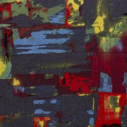Polyester Viskose Discharge-Druck Kunst - stahlblau