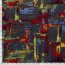 Polyester Viskose Discharge-Druck Kunst - stahlblau