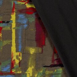 Polyester Viskose Discharge-Druck Kunst - taupe