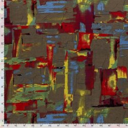 Polyester Viskose Discharge-Druck Kunst - taupe