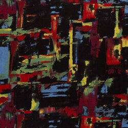 Polyester Viskose Discharge-Druck Kunst - schwarz